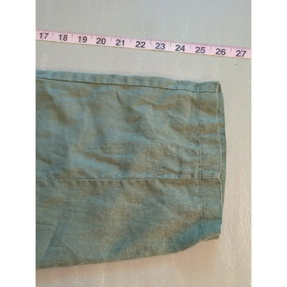Quince 100% European Linen Tapered Ankle Pant Light Cargo Olive Green size XL